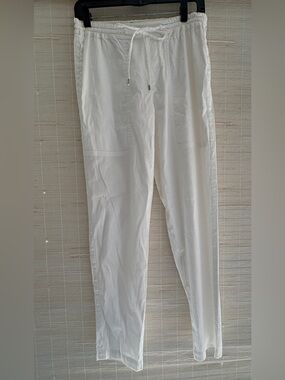 Vince Linen Blend Pull On Pants White Small Excellent Condition